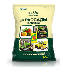 Грунт с биогумусом KEVA BIOTERRA Для рассады и овощей 10л